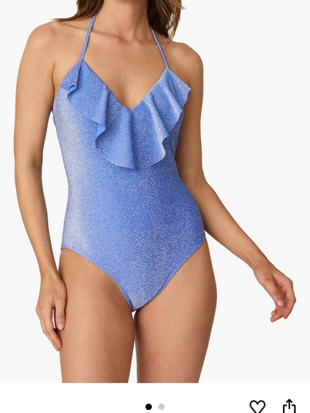 NWT Shoshanna Blueberry Shimmer Ruffle Maillot One Piece Swimsuit Size 10